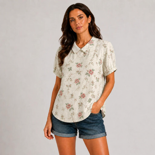Blusa elegante con diseño floral