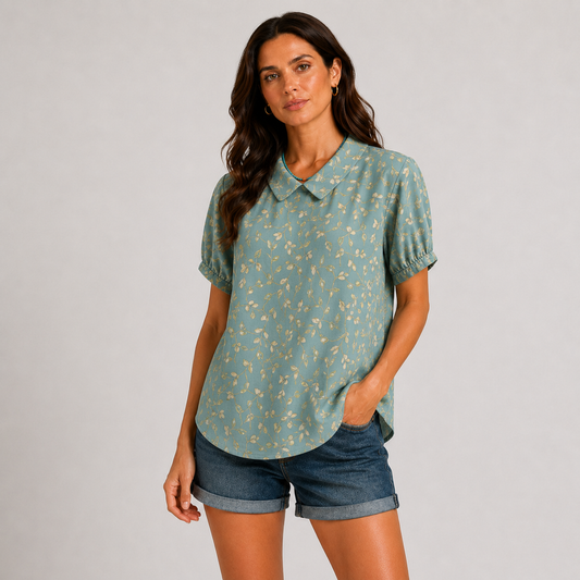 Blusa elegante, con estampado floral y cómodo