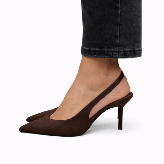 Tacones Elegantes de Punta Fina con Talón Abierto